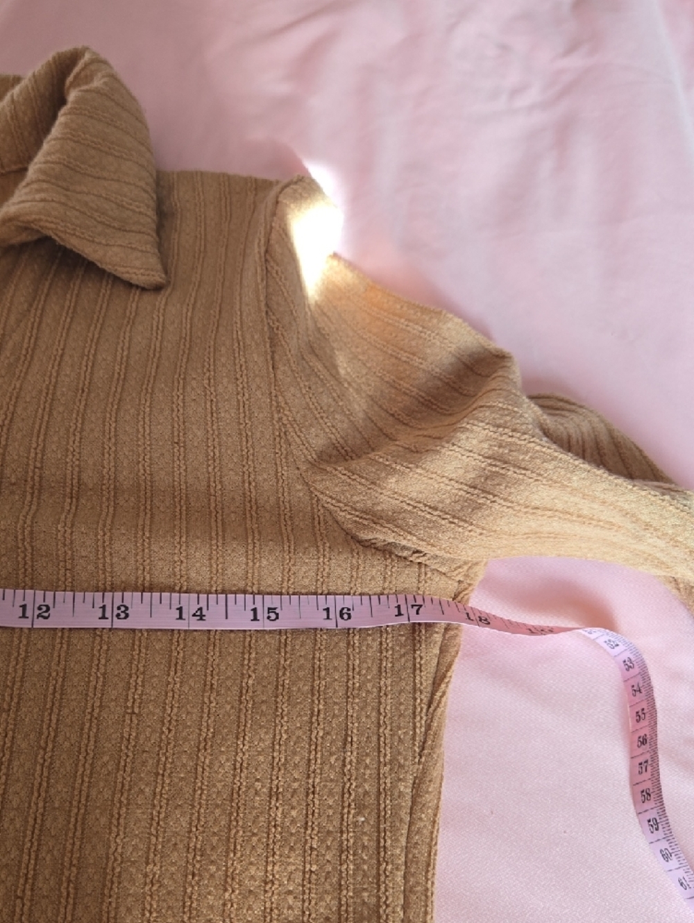 HYFVE Ribbed Button-Front Collared Top - Camel - Picture 9 of 10